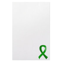 Mental Health Green Ribbon 3 Custom Stationery