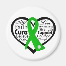Mental Health Heart Ribbon Collage Refrigerator Magnets