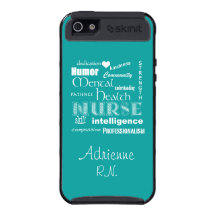 Mental Health Nurse Attributes+Heart /Aqua Cases For iPhone 5
