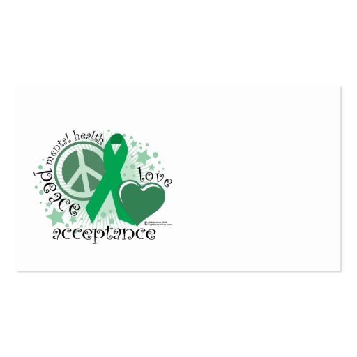 Mental Health Peace Love Acceptance Business Card Template (front side)