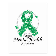Mental Health Ribbon of Butterflies Post Cards
