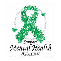 Mental Health Ribbon of Butterflies posters