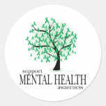 Mental Health Tree Round Stickers