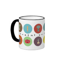 mental vegetables polka coffee mug