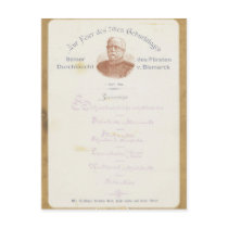 Menu at Prince von Bismarcks Postcards