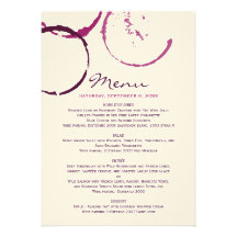 Menu Cards | Red Wine Theme