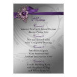 Menú de la bodas de plata púrpura y de la FALSA ci Invitaciones Personales