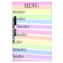 Menu Dry Erase Boards
