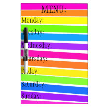 Menu Dry-Erase Whiteboards