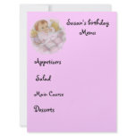 menu personalized invitations