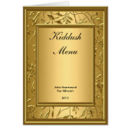 Menu Kiddush, Brunch, Bat Bar Mitzvah Popular Greeting Card