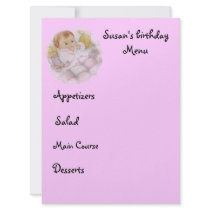 menu personalized invitations
