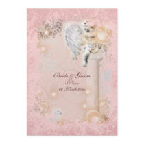 Menu pink white whimsical chic custom announcements
