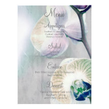 Menú pintado del boda de la orquídea comunicado personalizado