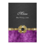 menu purple black damask bling fashion announcement