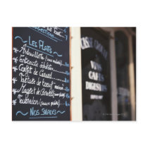 Menu Sign Outside a Cafe in Bordeaux, France Postcards