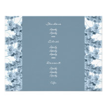 Menu templates - customizable blue orchids invite