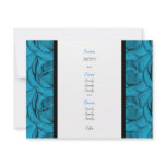 Menu templates - customizable blue roses invite