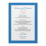 Menu with Blue Border invitations