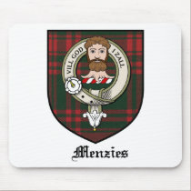 Menzies Clan Crest Badge Tartan mousepads