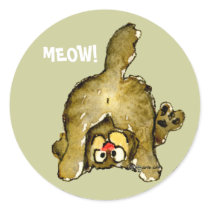 MEOW Cartoon Cat Stickers