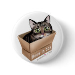 Meow in box pinback button