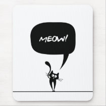 meow kitty black and white 1 mousepad mousepads