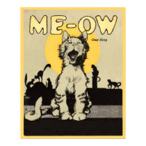 Meow Kitty Cat Cats Vintage Poster Artwork posters by Funkart Meow Kitty Cat Cats Vintage Poster Artwork posters