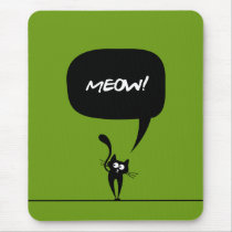 meow kitty green 1 mousepad mousepads