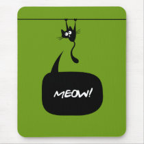 meow kitty green 2 mousepad mousepads