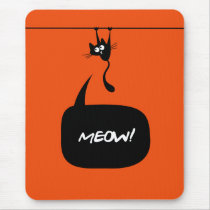 meow kitty orange 2 mousepad mousepads