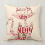 MEOW KITTY PILLOWS - PINK DESIGNER THROW PILLOW pillows