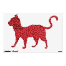 Meow Mama! Red Leopard Cat Decal Room Graphics