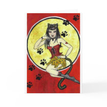 'Meow' Pin-Up Girl Card by inthemist 'Meow' Pin-Up Girl Card