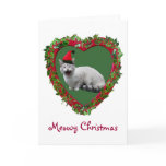 Meowing Santa Cat Card cards