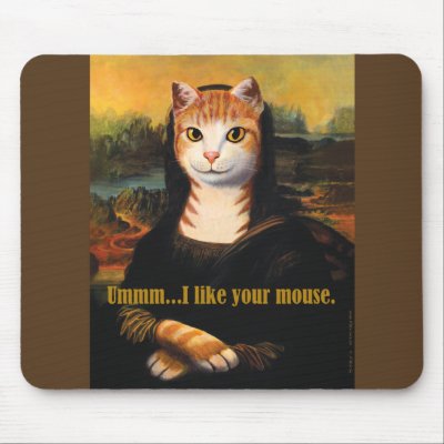 Meowna Lisa Mousepad by j2morrow