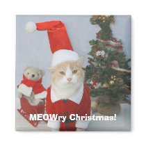 MEOWry Christmas! magnets by myrtieshuman MEOWry Christmas! magnets