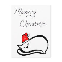 Meowry Christmas Vertical Postcard (customizable) postcards