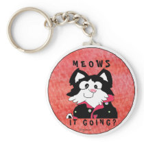 Meows It Going Cartoon Cat Accessories Keychains