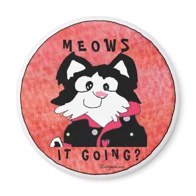 black and white cat cartoon. Meows It Going Cartoon Cat