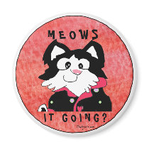 Meows It Going Cartoon Cat Accessories Magnets by zooogle Meows It Going Cartoon Cat Accessories Magnets