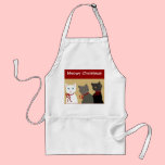 Meowy Christmas Apron aprons