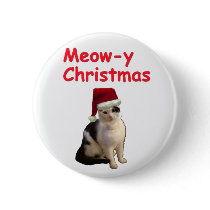Meowy Christmas buttons
