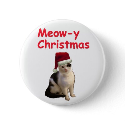 Meowy Christmas buttons