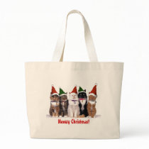 "Meowy Christmas Cats" Canvas Bags