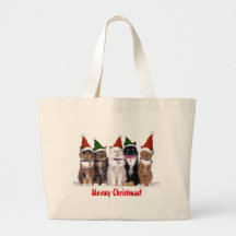 "Meowy Christmas Cats" Canvas Bags