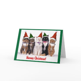 "Meowy Christmas!" Cats Greeting Card