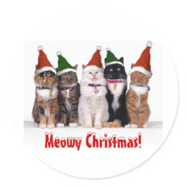 "Meowy Christmas!" Cats In Hats stickers