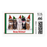 "Meowy Christmas!" Cats Stamp