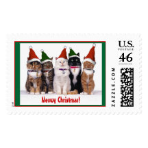 "Meowy Christmas!" Cats Stamp
